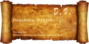 Doszkocs Viktor névjegykártya